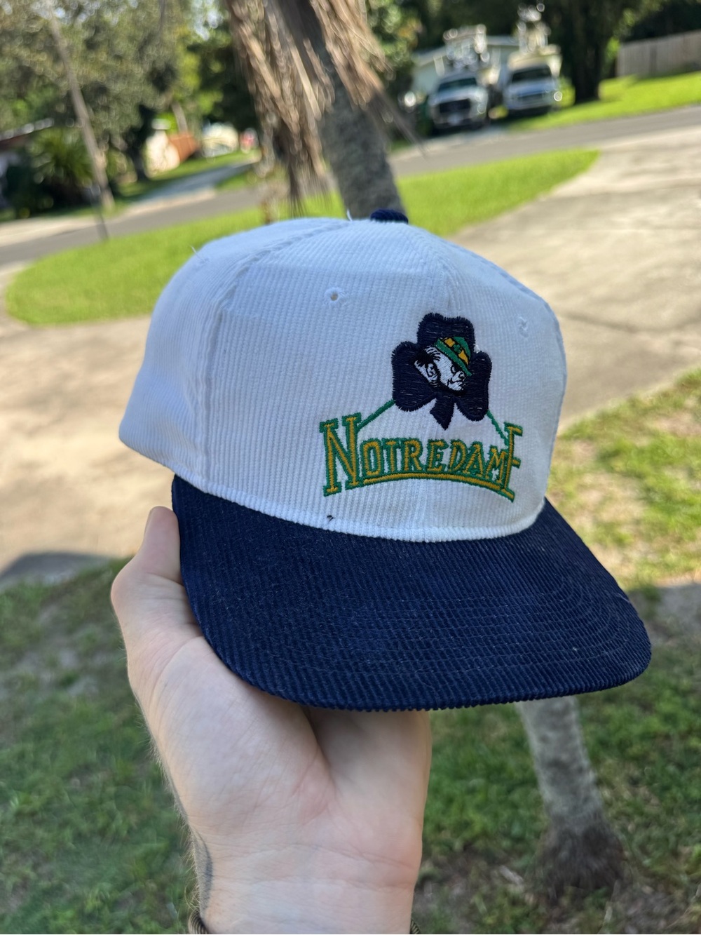 Vintage Notre Dame Corduroy hat